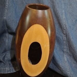Round Wooden Vase
